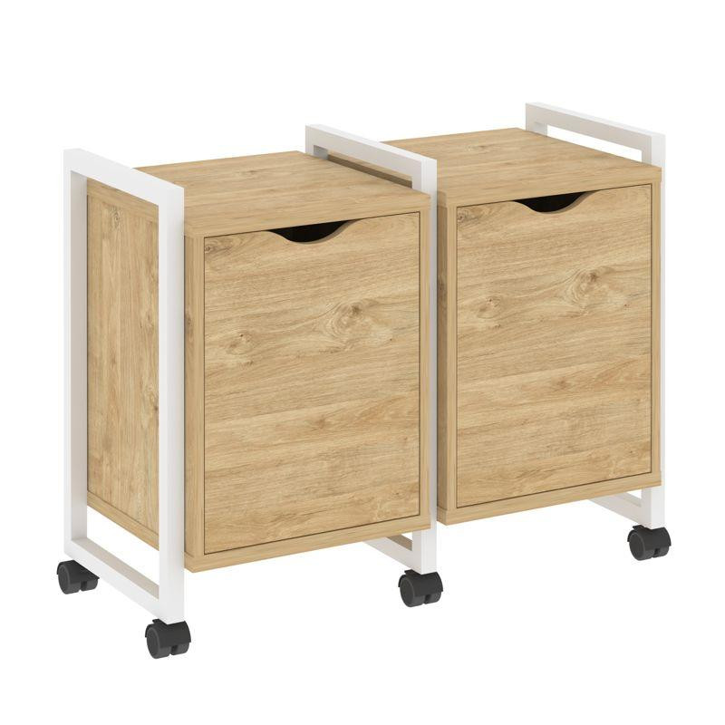 Loft Тумба на колесных опорах VR.L-TN-2.K Тиквуд Светлый/Металл Белый 970*460*767 Loft Тумба на колесных опорах VR.L-TN-2.K Тиквуд Светлый/Металл Белый 970*460*767