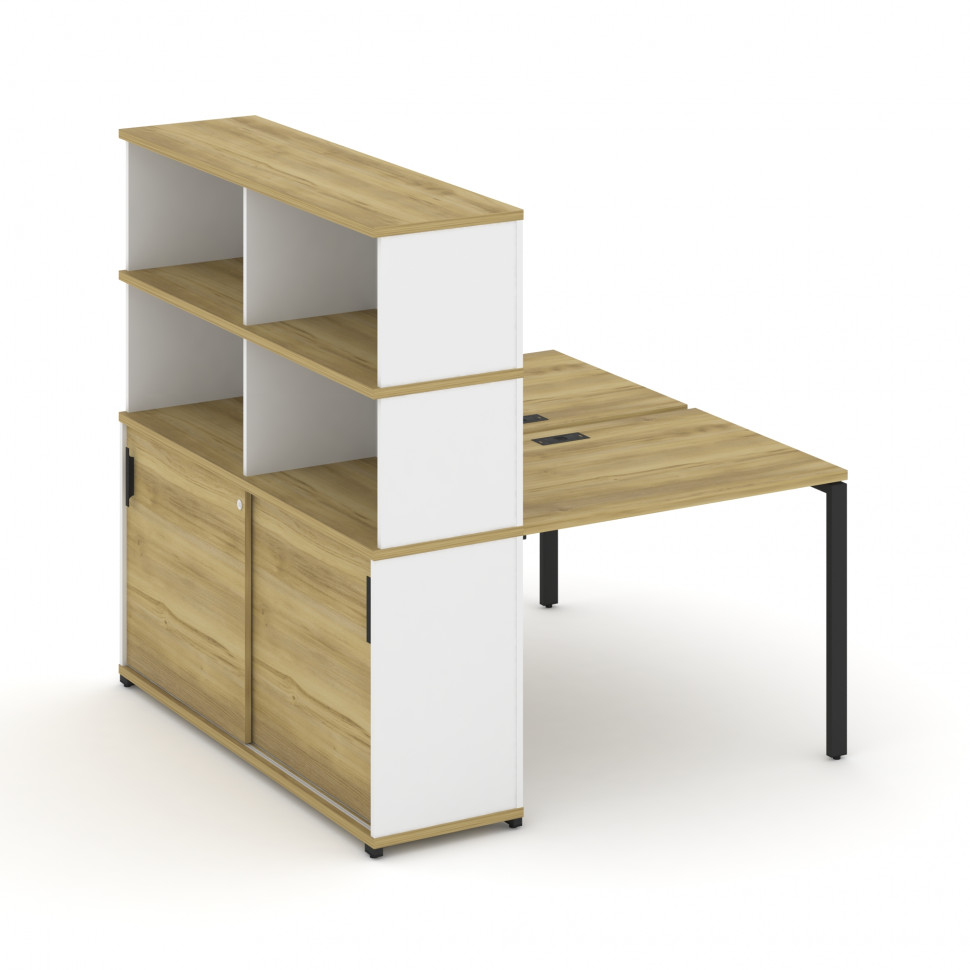 Concept Рабочая станция с опорным шкафом-купе с надставкой выс. CN.DRS-241 B Дуб Винченцо/Белый Брил