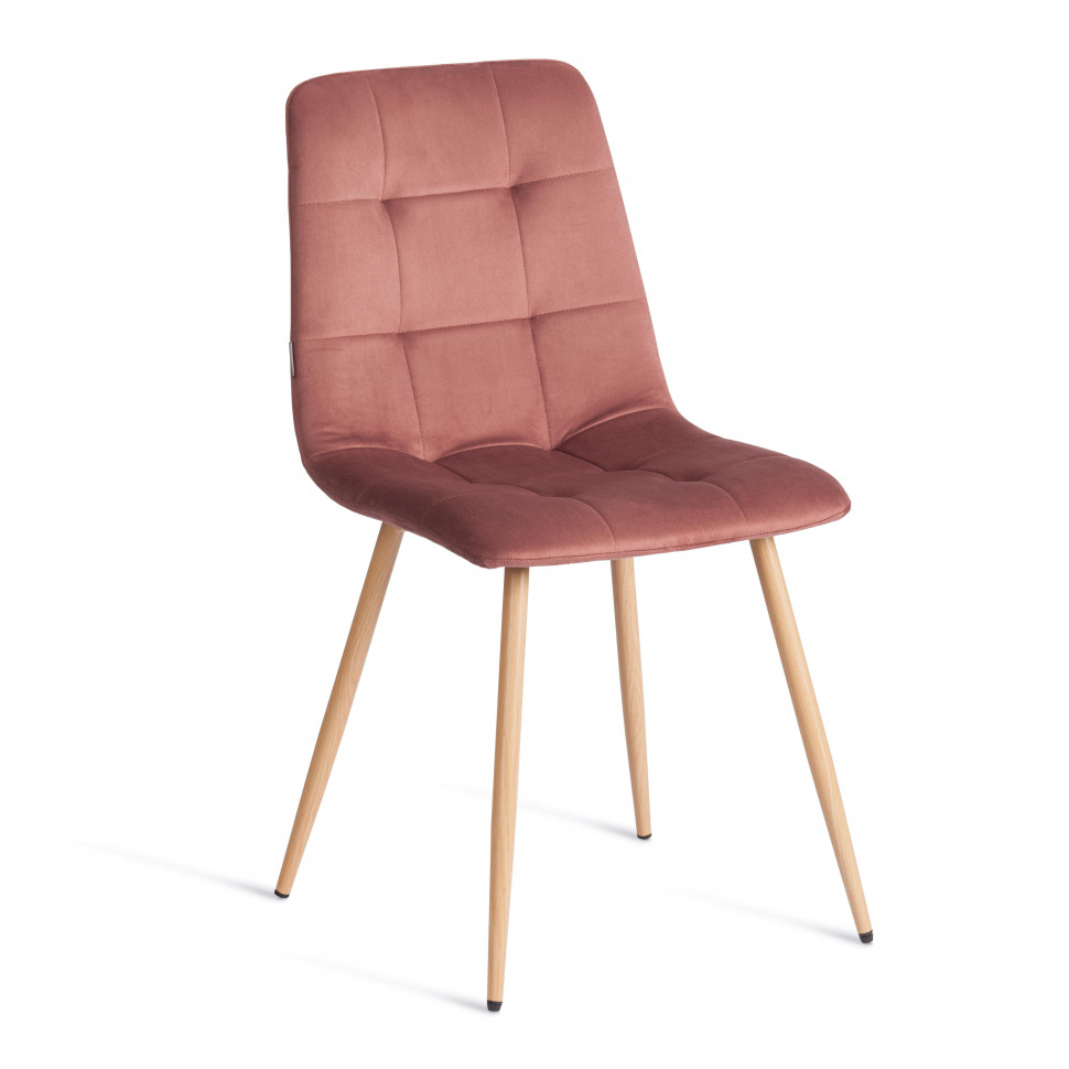 Стул CHILLY (mod. JSC-220) Велюр/металл , 44,5х52,5х88 см, Coral (коралловый) HLR44 / натуральный