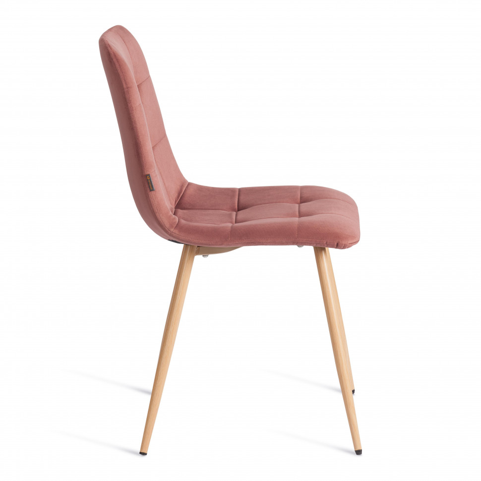 Стул CHILLY (mod. JSC-220) Велюр/металл , 44,5х52,5х88 см, Coral (коралловый) HLR44 / натуральный