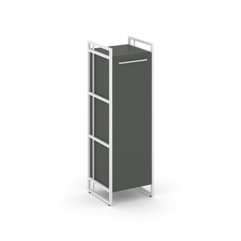 Rift Шкаф 3 ниши узкий RF.SU-31 (L) Антрацит NEW/Металл Белый/Белый Ручки 420*396*1286