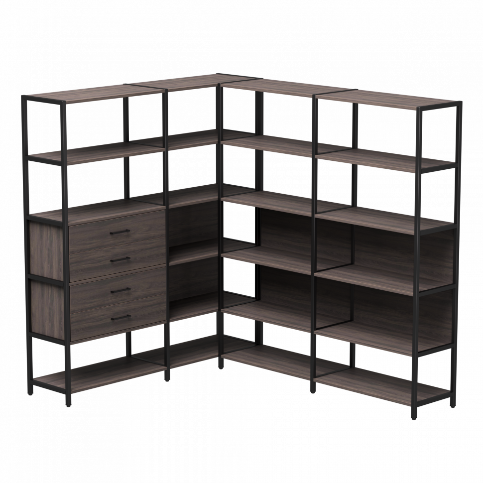 Набор стеллажных систем №17 Everprof EVO (ЭВО) 1635x2020x1840 Дуб Пасадена/Черный