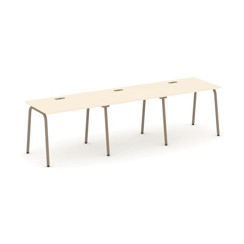 Estetica Рабочая станция 3 места ES.RS-3.1-LK Сатин/Металл Латте 2940*730*750 Estetica Рабочая станция 3 места ES.RS-3.1-LK Сатин/Металл Латте 2940*730*750