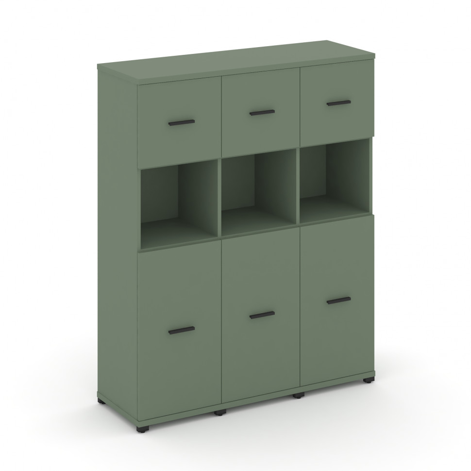 Concept Шкаф 3 узкие секции, 4 ниши CN.STU-435 B Кобо/Металл Черный 1252*420*1554