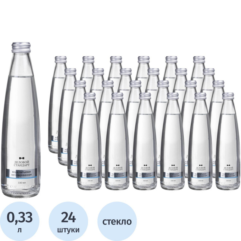 Вода питьевая Деловой Стандарт негазированная стекло  0,33л