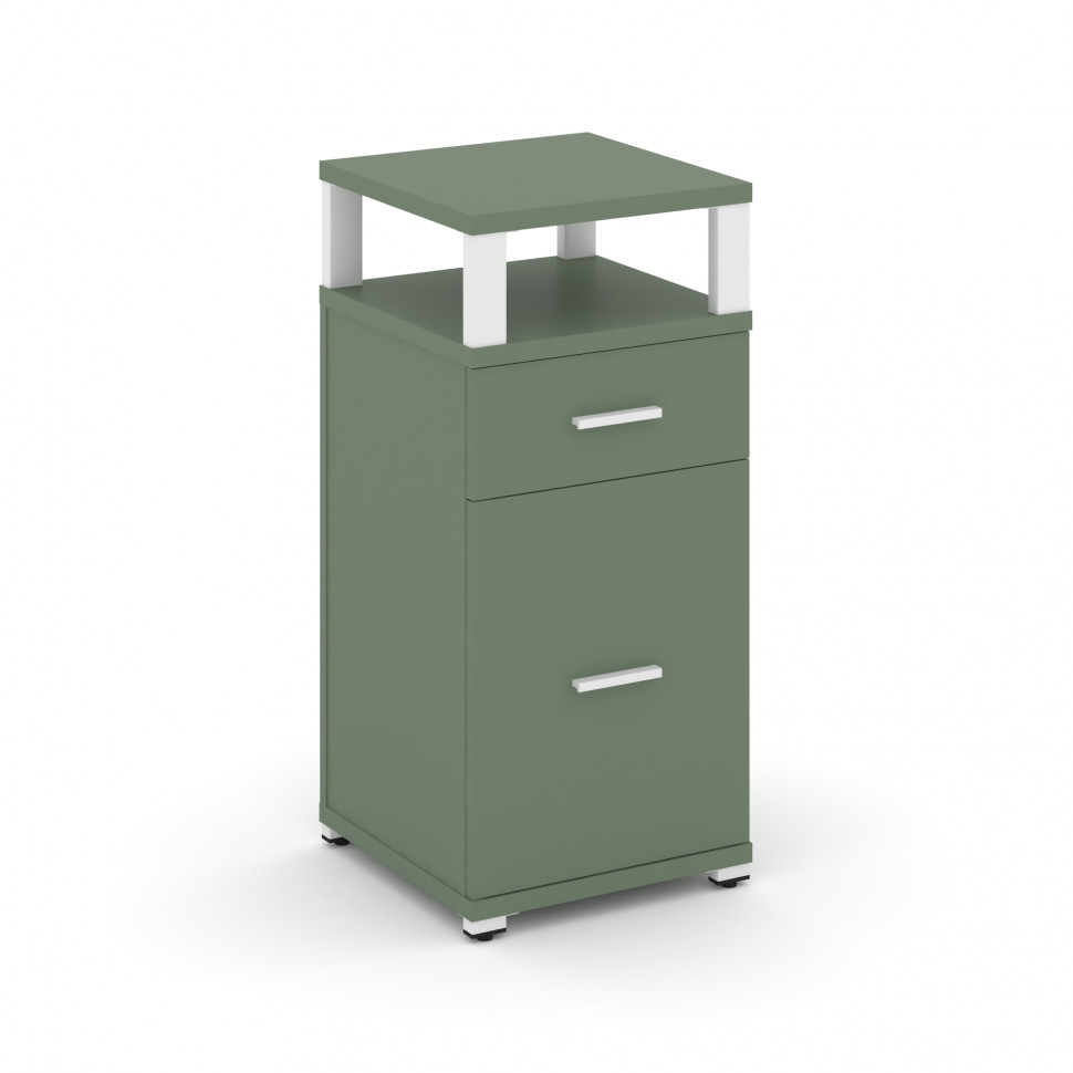 Concept Тумба опорная/приставная 1 ящ.+1 распаш. фасад с надставкой CN.TUO-006 W Кобо/Металл Белый 4