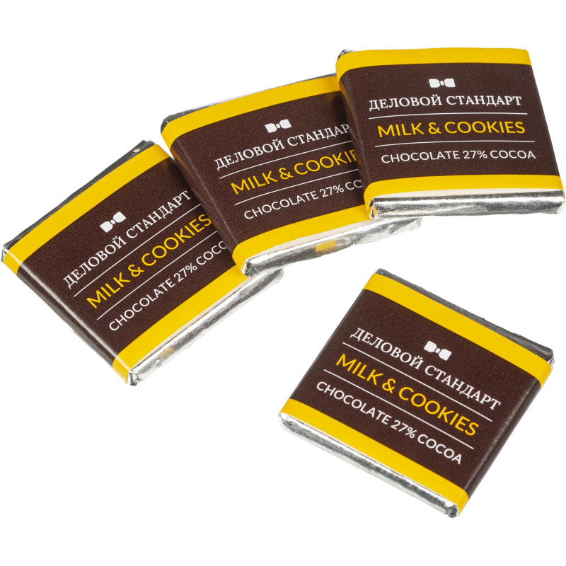 Шоколад порционный Деловой Стандарт Milk&amp;cookies, 5г/80шт