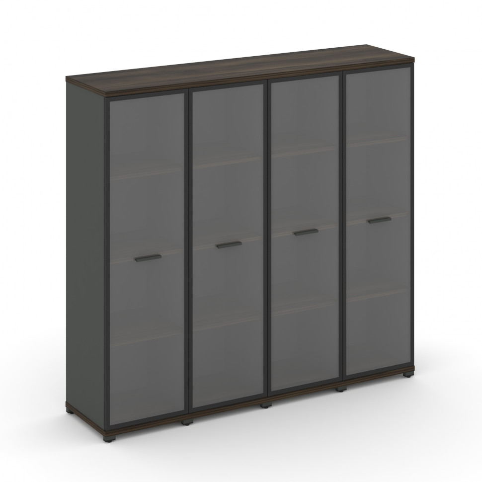 Concept Шкаф 4 узкие секции, 4 ниши CN.STU-446 RPB A Дуб Мали/Антрацит/Металл Антрацит/Прозрачный 16