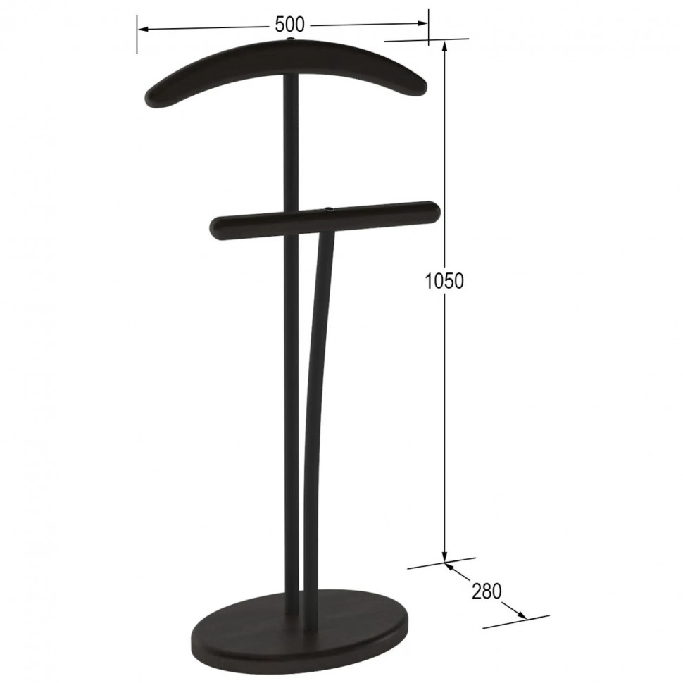 Вешалка KF_костюмная Напольная венге/черный (3453300508)