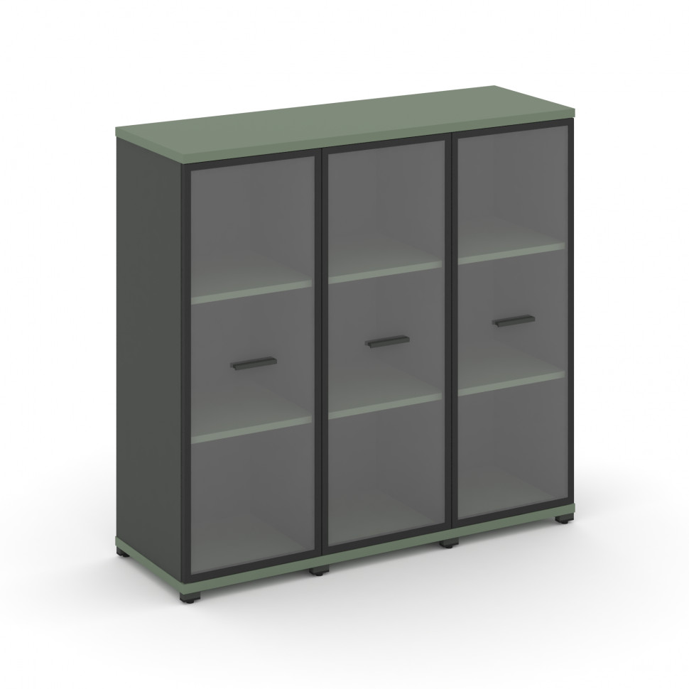 Concept Шкаф 3 узкие секции, 3 ниши CN.STU-336 RPB A Кобо/Антрацит/Металл Антрацит/Прозрачный 1252*4