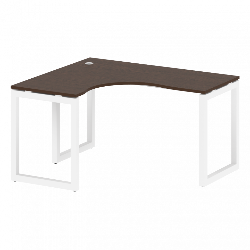Metal System Quattro Стол криволинейный левый на О-образном м/к 50БО.СА-3 (L) Венге Цаво/Металл Белы
