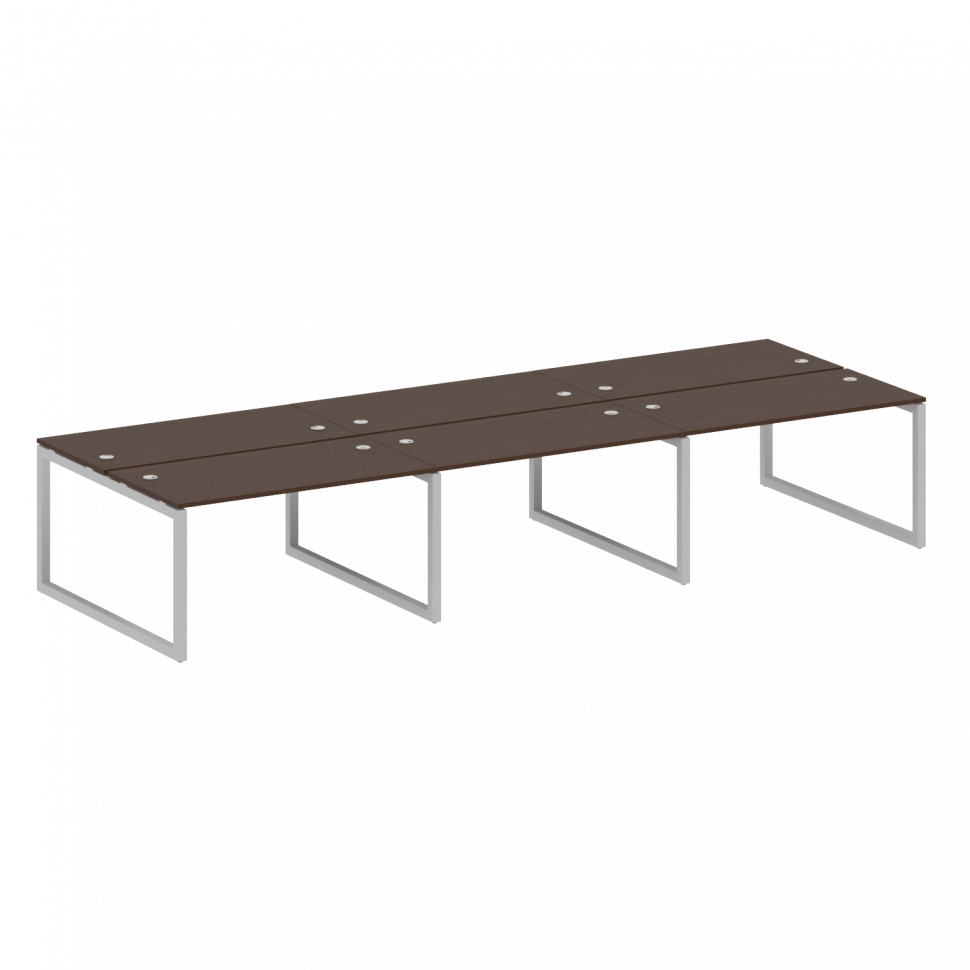Metal System Quattro Рабочая станция на 6 раб. мест на О-образном м/к 50БО.СМ-6.3 Венге Цаво/Металл Metal System Quattro Рабочая станция на 6 раб. мест на О-образном м/к 50БО.СМ-6.3 Венге Цаво/Металл