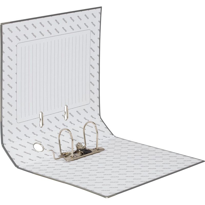Папка-регистратор 75мм Attache А4, темно-сер., тиснение кожа, мет. угол