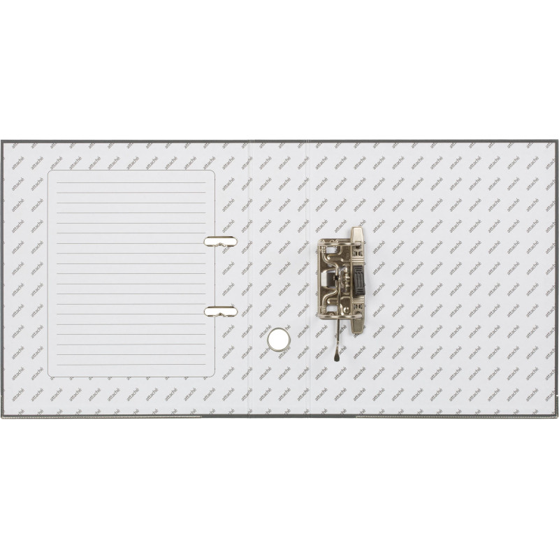 Папка-регистратор 75мм Attache А4, темно-сер., тиснение кожа, мет. угол