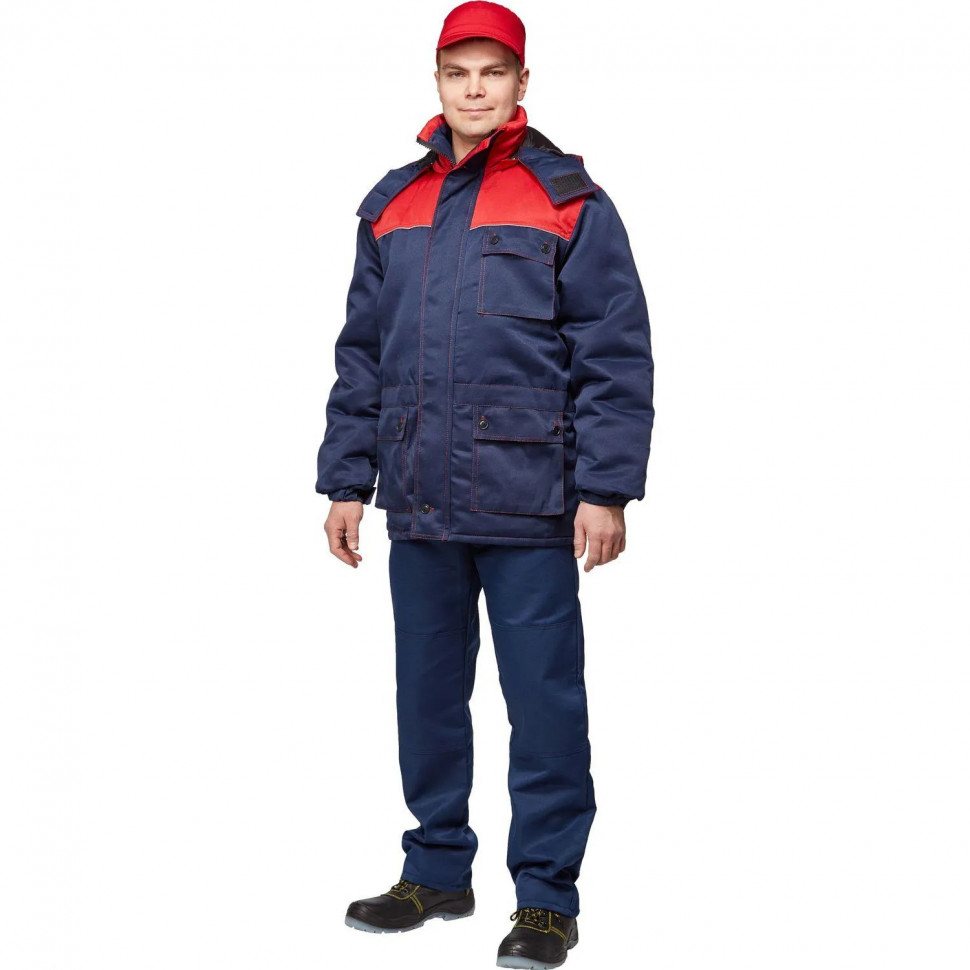 Куртка рабочая зимняя муж з08-КУ,цв. син/крас (р.52-54) 170-176