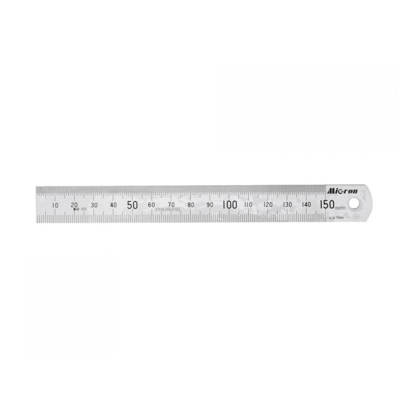 Линейка  измерительная 150х19 мм металлическая Micron 42158