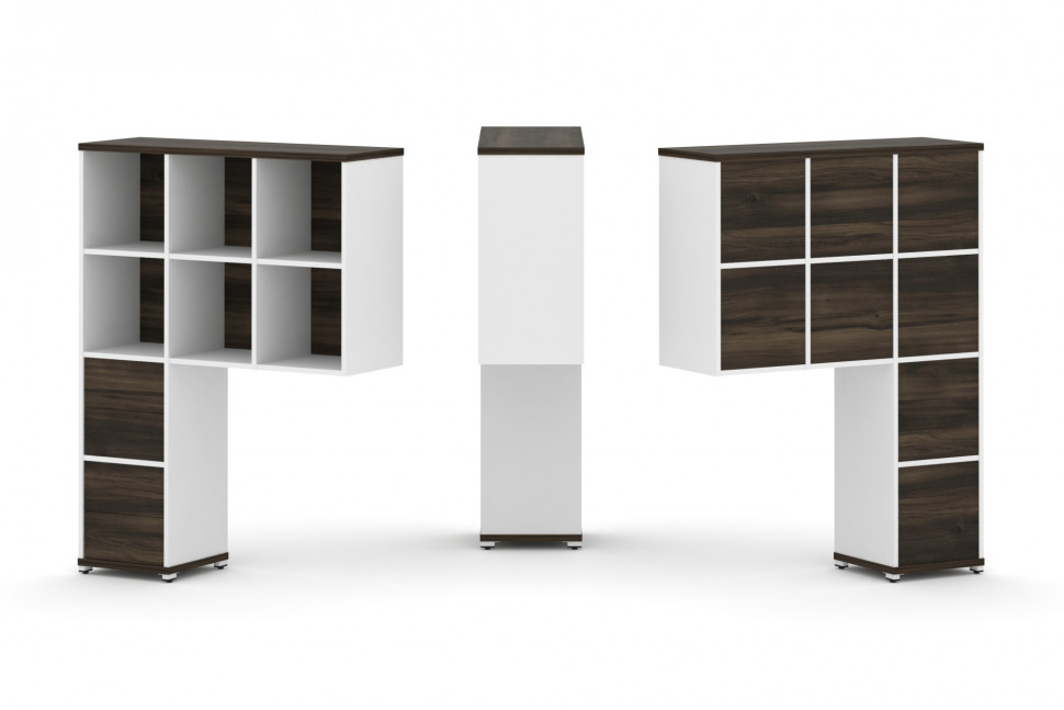 Concept Надставка высокая CN.ONV-005 Дуб Мали/Белый Бриллиант/Металл Белый 1099*350*1486