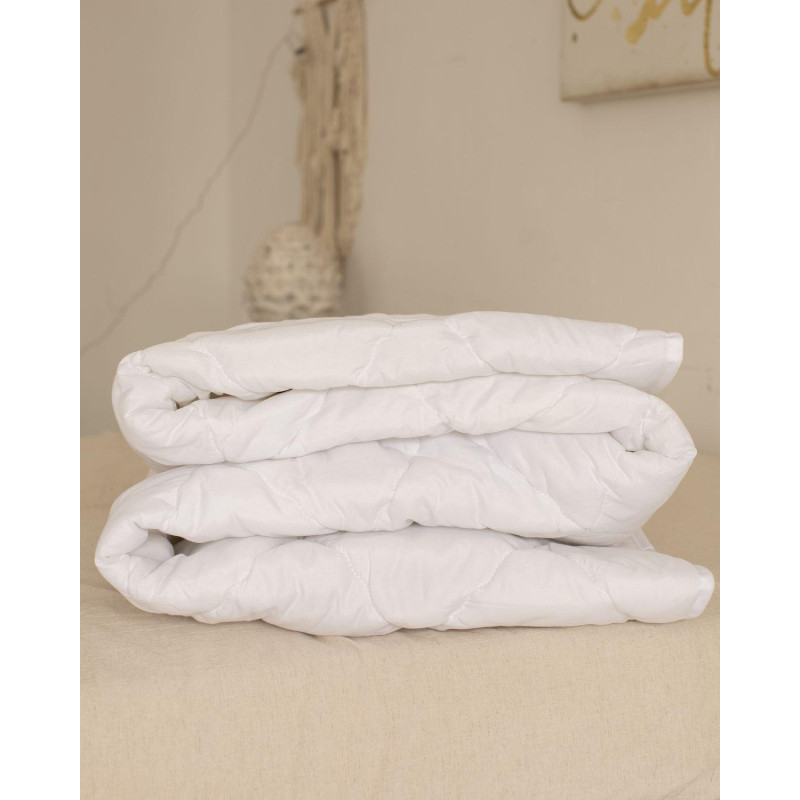 Одеяло Luscan 140х205 стег, кант, 200-250гр/м2 (холлофайбер/микрофибра),бел