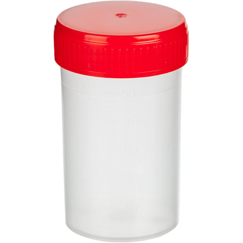 Контейнер д/сбора биопроб 60 мл н/с, 50 шт/уп ЕВРОКЭП