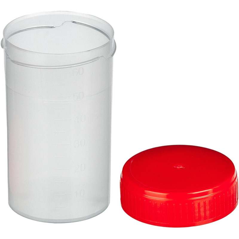 Контейнер д/сбора биопроб 60 мл н/с, 50 шт/уп ЕВРОКЭП