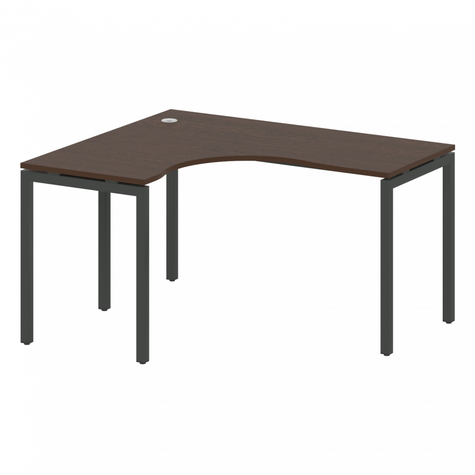 Metal System Quattro Стол криволинейный левый на П-образном м/к 40БП.СА-3 (L) Венге Цаво/Металл Антр