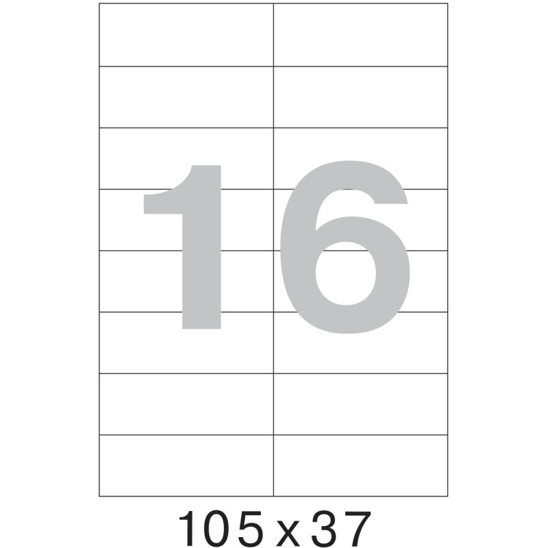 Этикетки самоклеящиеся  105х37 мм/16 шт. на лис.А4 (100 лист