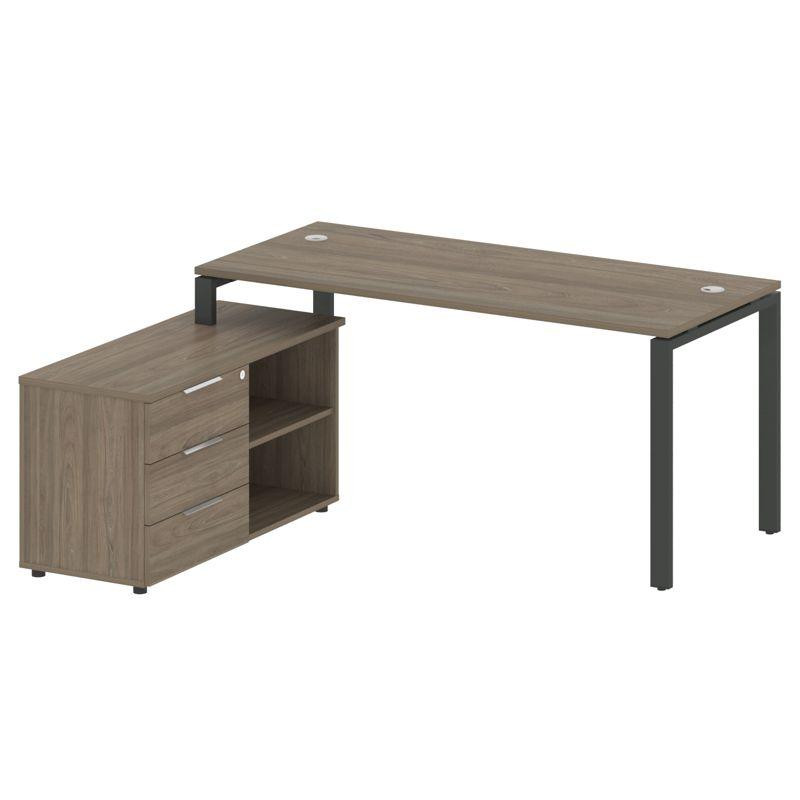 Metal System Рабочая станция с тумбой на П-образном м/к БП.РС-СТС-2.4 (L) Вяз Благородный/Металл Ант Metal System Рабочая станция с тумбой на П-образном м/к БП.РС-СТС-2.4 (L) Вяз Благородный/Металл Ант