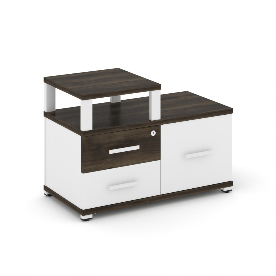 Concept Тумба приставная широкая 2 ящ.+1 распаш. фасад с надставкой узкой CN.TSP-005 W Дуб Мали/Белы Concept Тумба приставная широкая 2 ящ.+1 распаш. фасад с надставкой узкой CN.TSP-005 W Дуб Мали/Белы