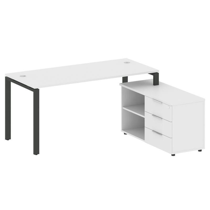 Metal System Рабочая станция с тумбой на П-образном м/к БП.РС-СТС-2.4 (R) Белый/Металл Антрацит 1700 Metal System Рабочая станция с тумбой на П-образном м/к БП.РС-СТС-2.4 (R) Белый/Металл Антрацит 1700