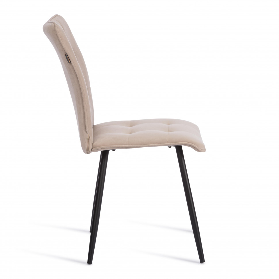 Стул обеденный Bari флок , бежевый/черный, 7, 46х55х89