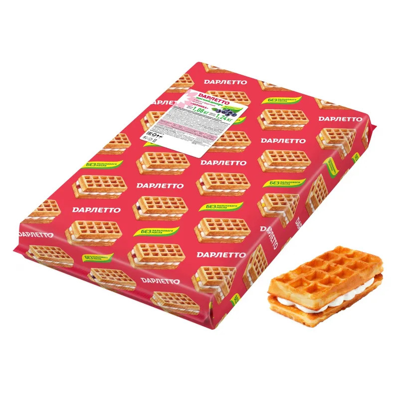 Вафли Дарлетто  мягкие со взбитыми сливками с черникой,  1,08кг