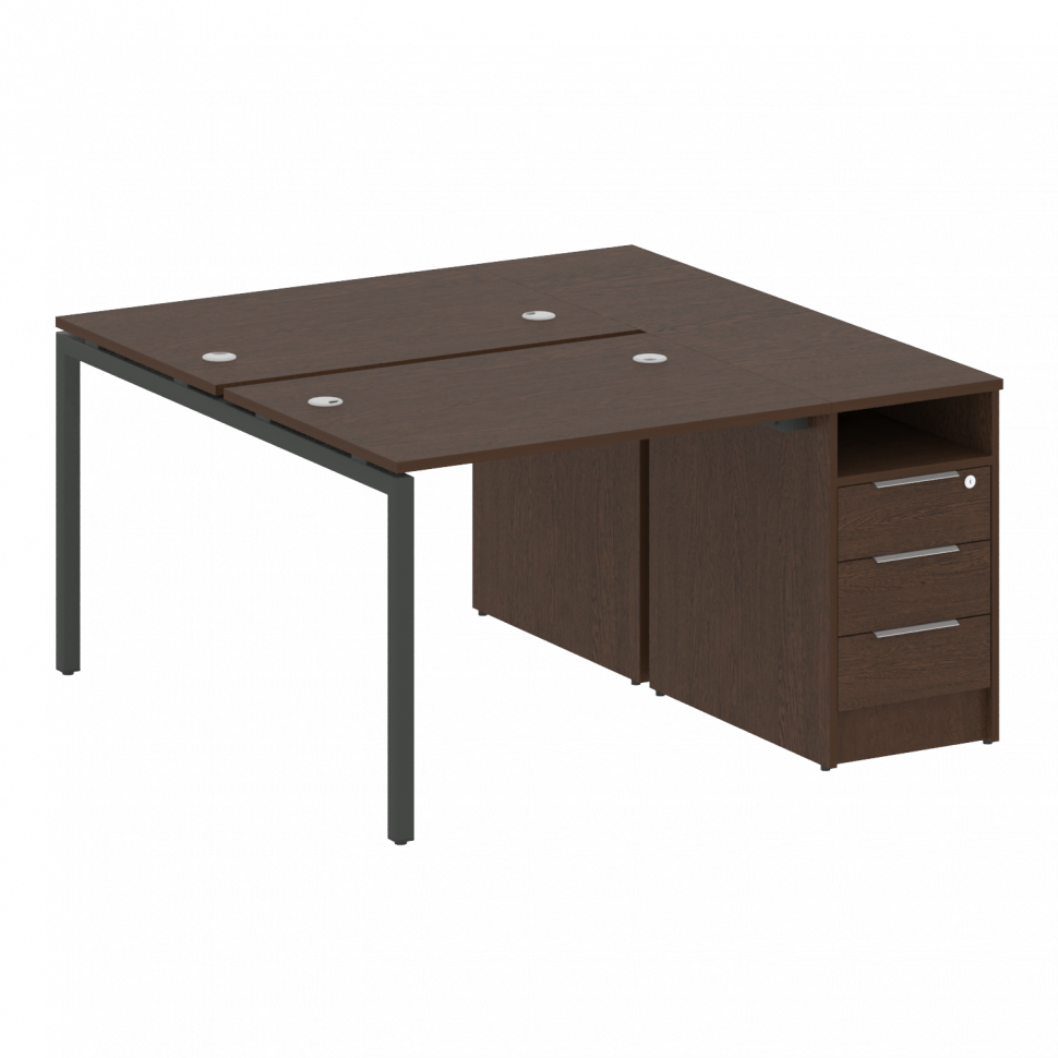 Metal System Quattro Рабочая станция с тумбой на П-образном м/к 40БП.РС-СТП-2.1 Венге Цаво/Металл Ан Metal System Quattro Рабочая станция с тумбой на П-образном м/к 40БП.РС-СТП-2.1 Венге Цаво/Металл Ан
