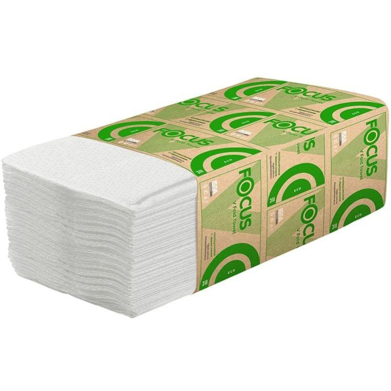 Полотенца бумажные д/дисп. FOCUS Eco Vсл 1сл бел 250л 15пач/уп 5083741 п/э