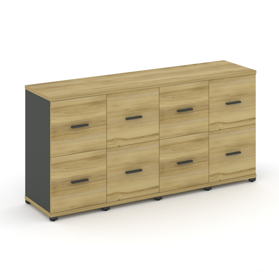 Concept Шкаф 4 узкие секции, 2 ниши CN.STU-242 A Дуб Винченцо/Антрацит/Металл Антрацит 1668*420*818