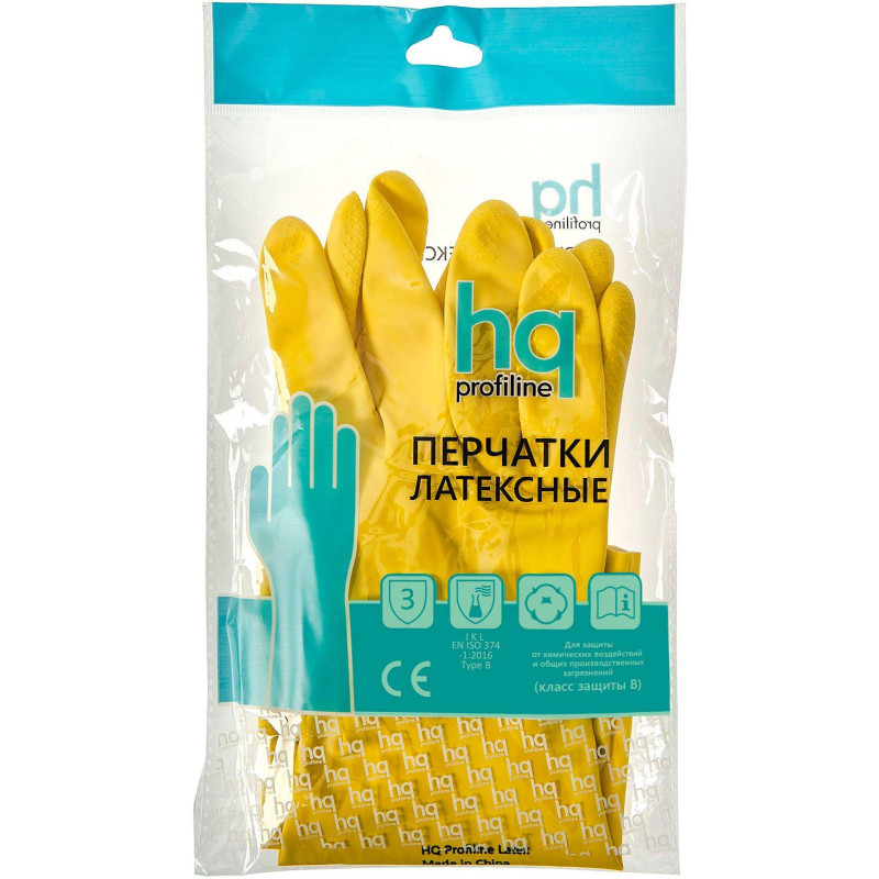 Перчатки латексные HQ Profiline арт.73590 желтые р.XL