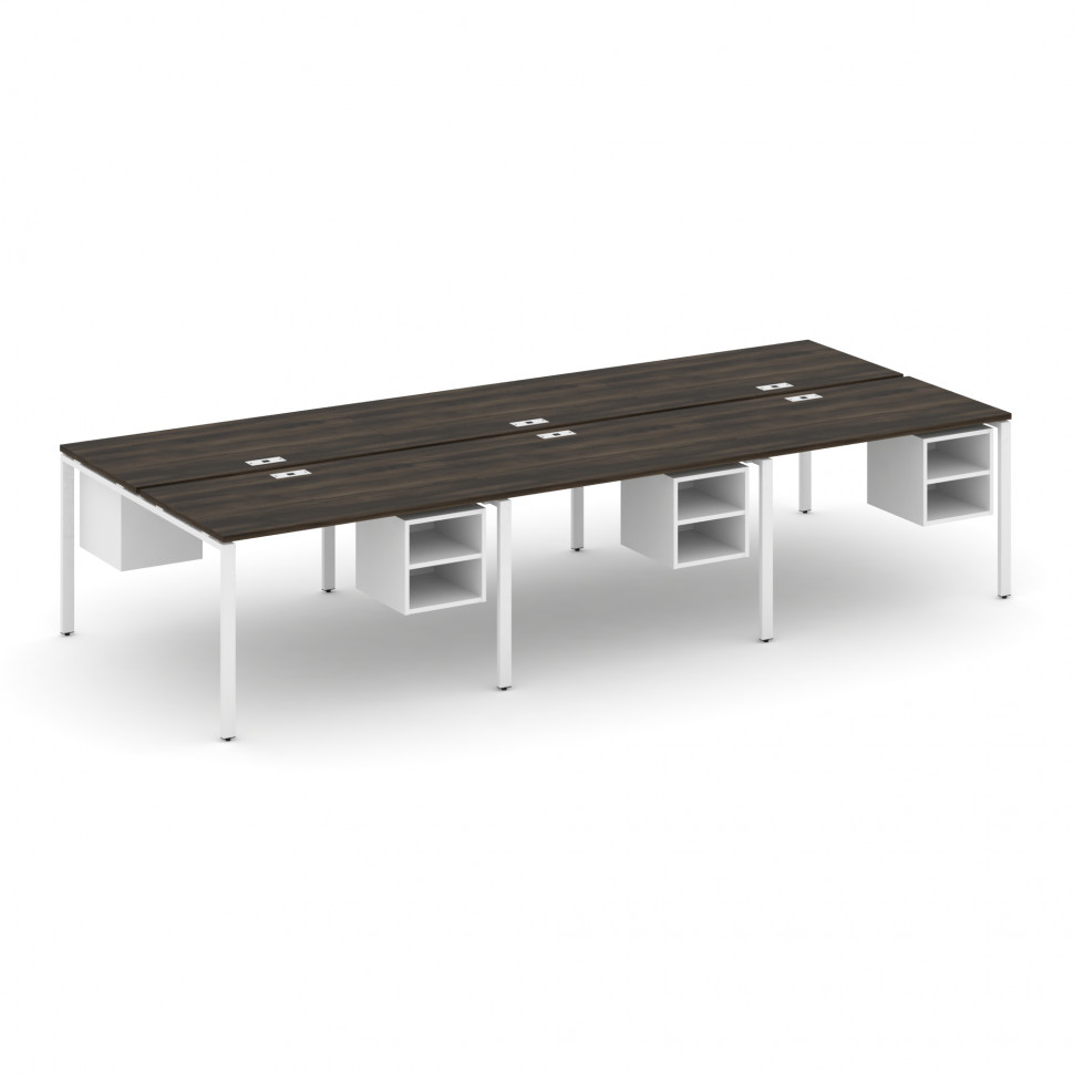 Concept Рабочая станция двухсторонняя с подвес. тумбами на 6 мест CN.DRS-146 Дуб Мали/Белый Бриллиан