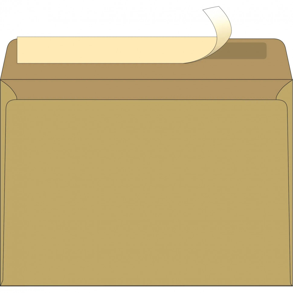 Конверт крафт С5 стрип Ecopost 162х229, 100 шт/уп