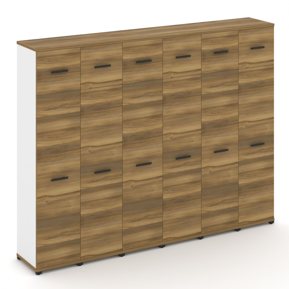 Concept Шкаф 6 узких секций, 5 ниш CN.STU-567 B Сандал Янтарный/Белый Бриллиант/Металл Черный 2500*4