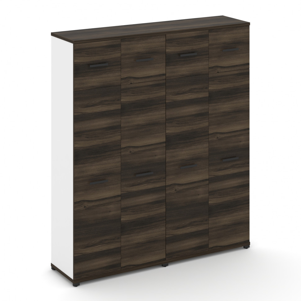 Concept Шкаф 2 широкие секции, 5 ниш CN.STS-527 B Дуб Мали/Белый Бриллиант/Металл Черный 1668*420*19