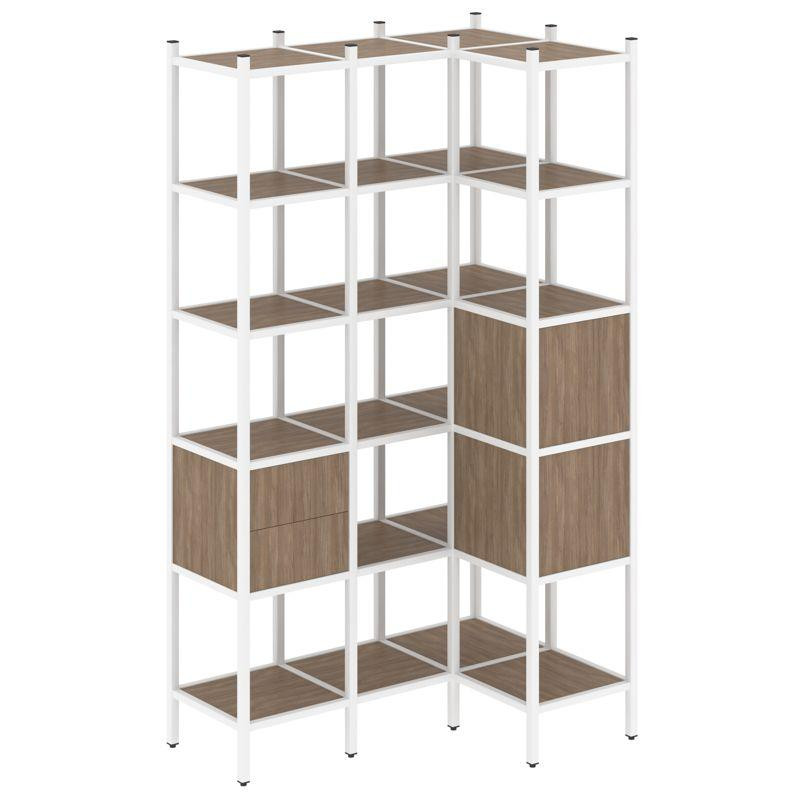 Loft Угловой внутренний стеллаж VR.L-35 Дуб Аризона/Металл Белый 1278*862*2280 Loft Угловой внутренний стеллаж VR.L-35 Дуб Аризона/Металл Белый 1278*862*2280