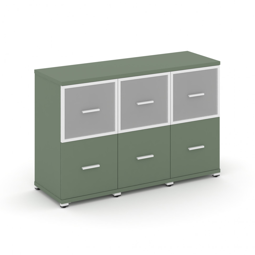 Concept Шкаф 3 узкие секции, 2 ниши CN.STU-232 RMW W Кобо/Металл Белый/Сатин 1252*420*818