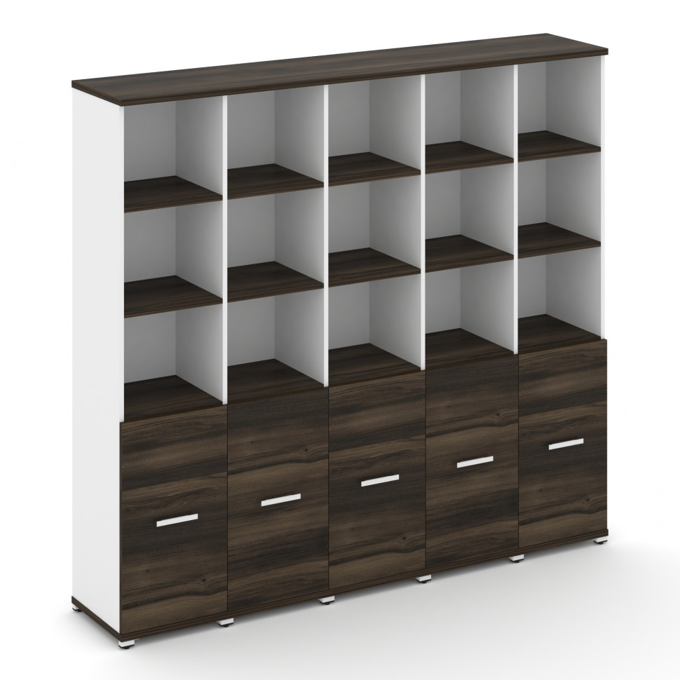 Concept Шкаф 5 узких секций, 5 ниш CN.STU-551 W Дуб Мали/Белый Бриллиант/Металл Белый 2084*420*1922