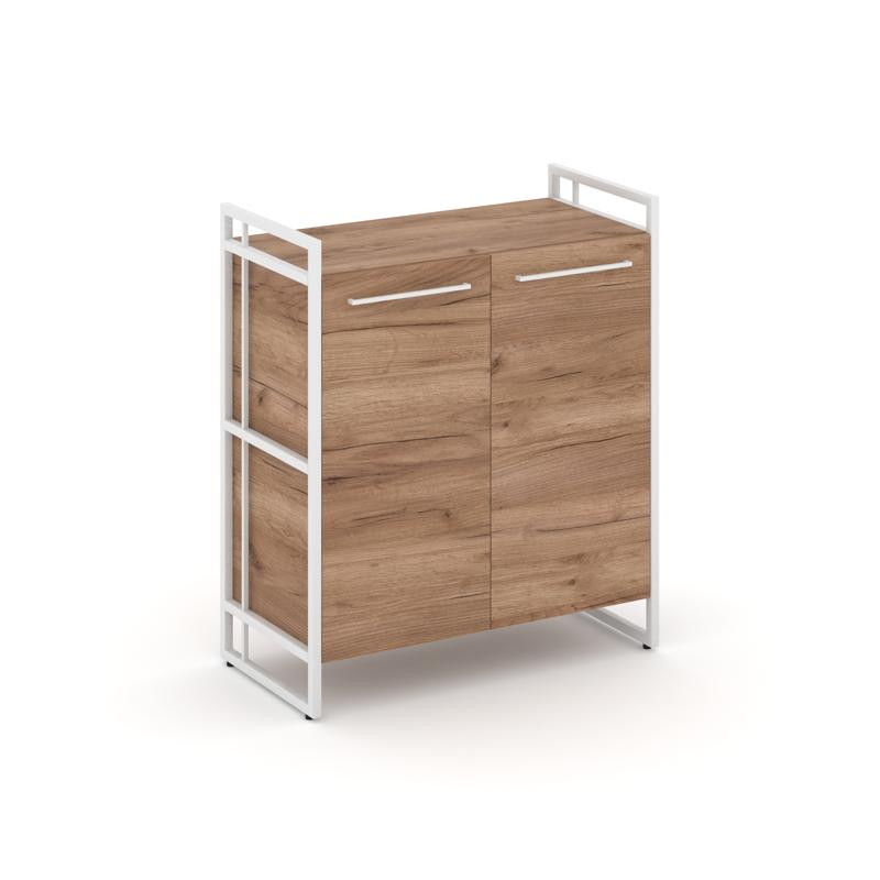 Rift Шкаф 2 ниши широкий RF.SS-21 Дуб Табак/Металл Белый/Белый Ручки 798*396*924