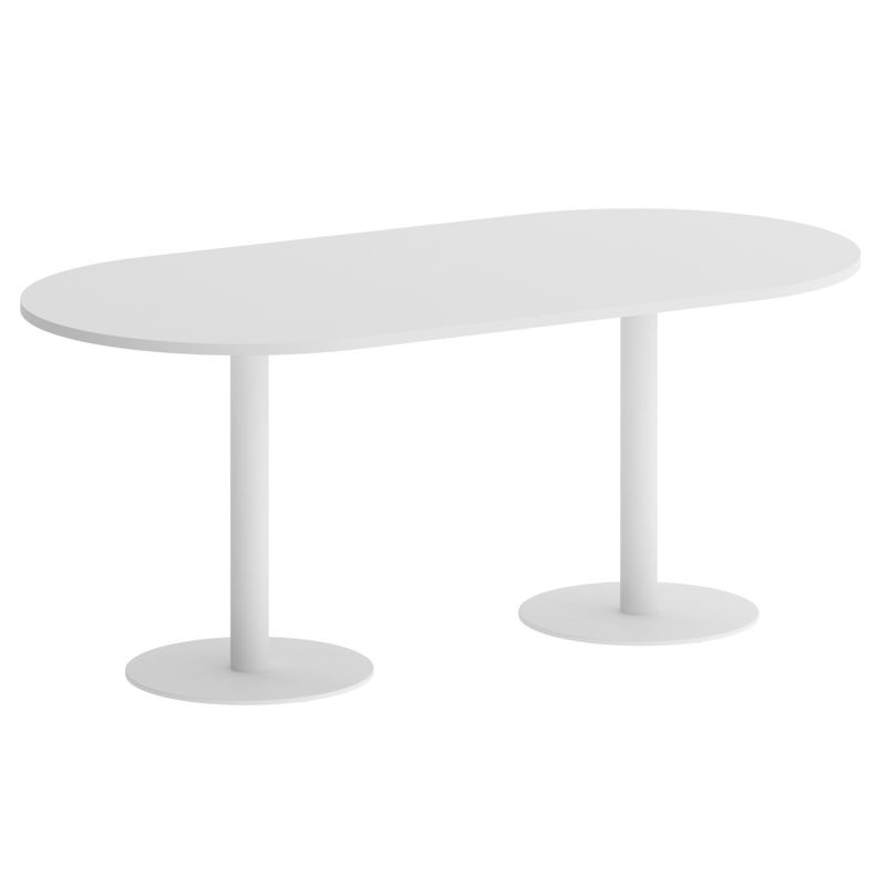 Riva Стол овальный А.СПРГ-3 Белый/Металл Белый 1800*900*750
