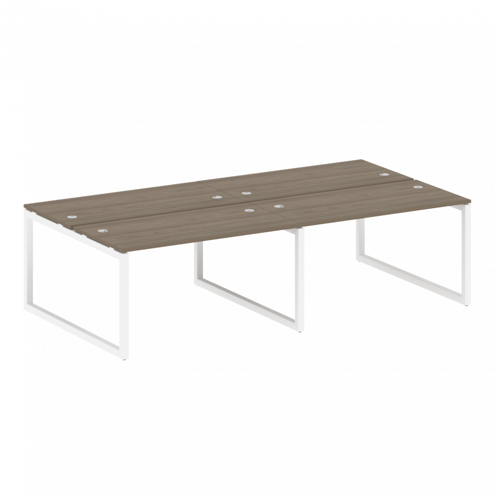 Metal System Quattro Рабочая станция на 4 места на О-образном м/к 50БО.СМ-4.3 Вяз Благородный/Металл Metal System Quattro Рабочая станция на 4 места на О-образном м/к 50БО.СМ-4.3 Вяз Благородный/Металл