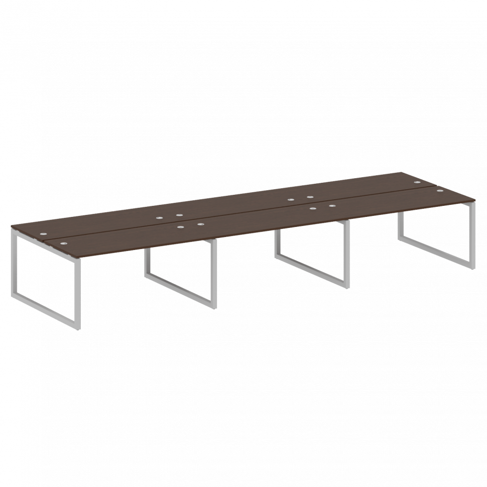 Metal System Quattro Рабочая станция на 6 раб. мест на О-образном м/к 50БО.СМ-6.4 Венге Цаво/Металл Metal System Quattro Рабочая станция на 6 раб. мест на О-образном м/к 50БО.СМ-6.4 Венге Цаво/Металл