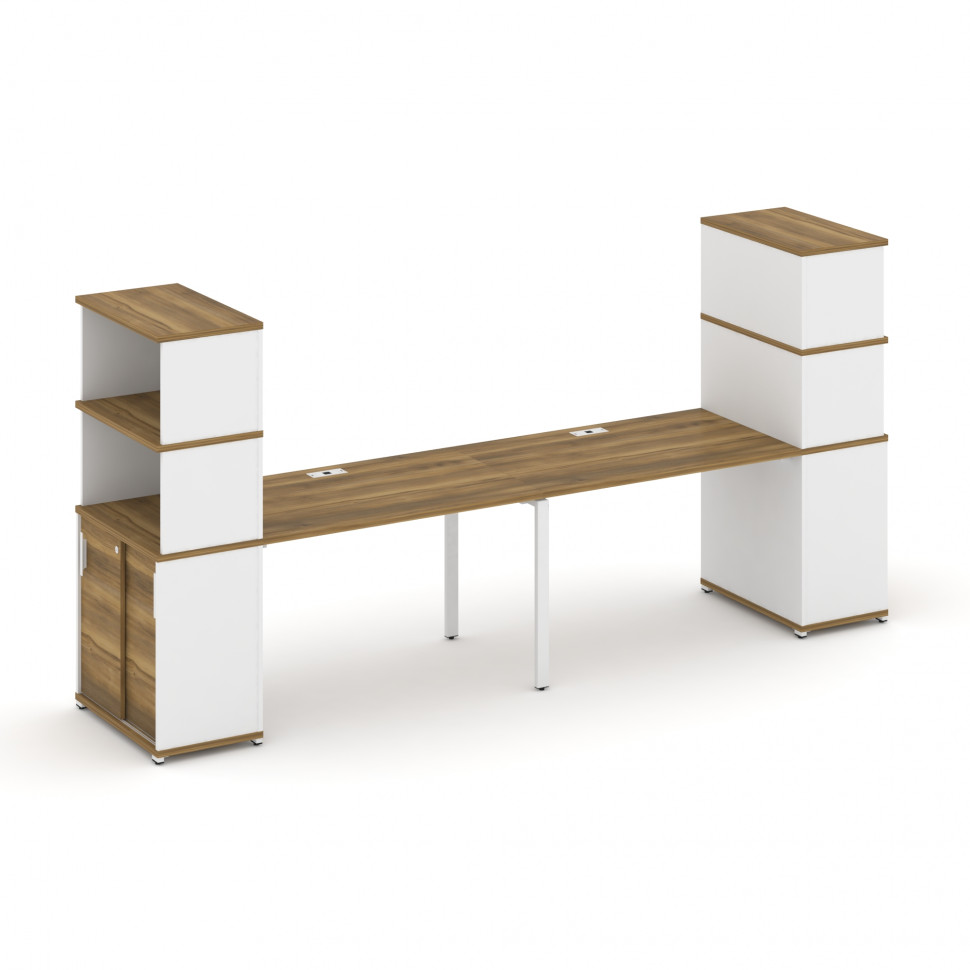 Concept Рабочая станция с опорными шкафом-купе с надставкой выс. CN.ORS-242 W Сандал Янтарный/Белый Concept Рабочая станция с опорными шкафом-купе с надставкой выс. CN.ORS-242 W Сандал Янтарный/Белый