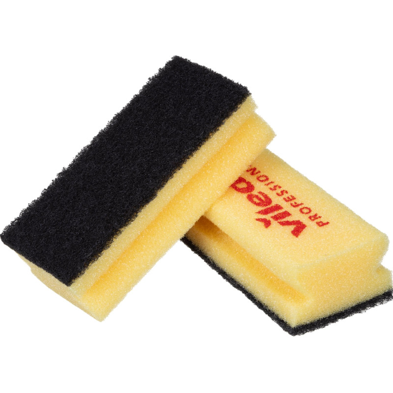 Губки для посуды Vileda черный абразив желтая 102565 7х15 10шт/уп