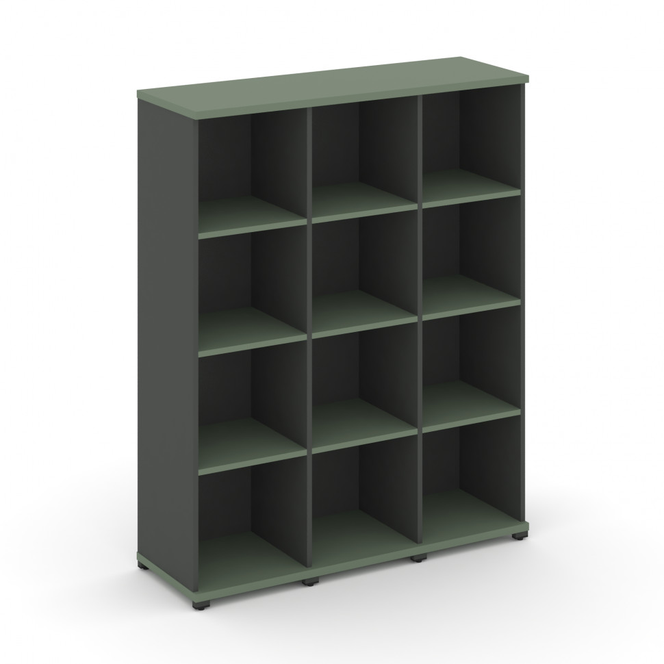 Concept Стеллаж 3 узкие секции, 4 ниши CN.STU-430 Кобо/Антрацит/Металл Антрацит 1252*420*1554