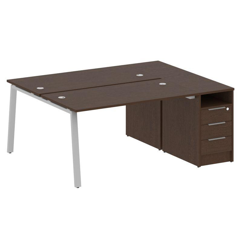 Metal System Рабочая станция с тумбой на А-образном м/к БА.РС-СТП-2.3 Венге Цаво/Металл Серый 1812*1